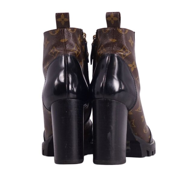 Louis Vuitton LV Monogram Star Trail Heeled Chunky Combat Boots Booties 38 / 8 - Picture 5 of 9